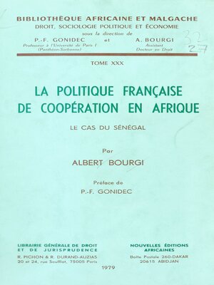 cover image of La Politique française de coopération en Afrique